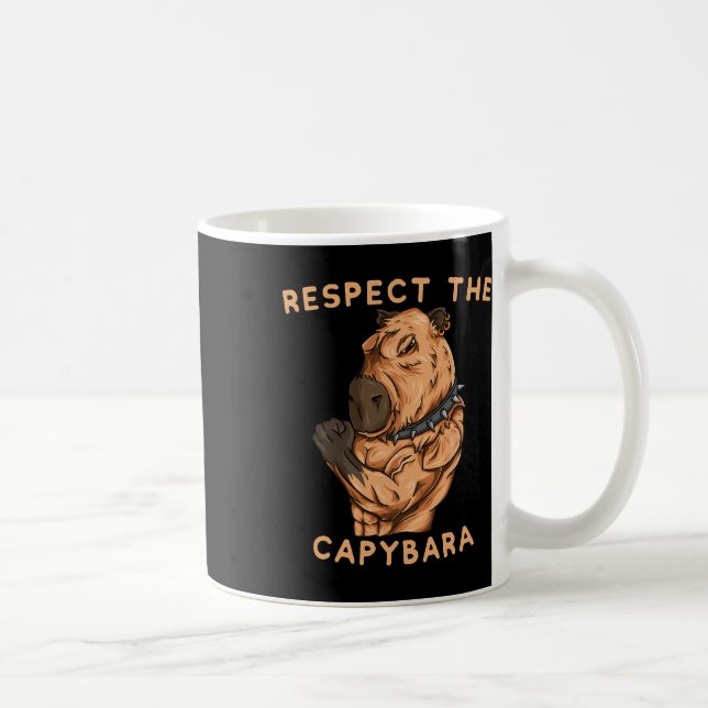 Respect The Capybara - Funny Fitness Bodybuilder R Coffee Mug (Right)