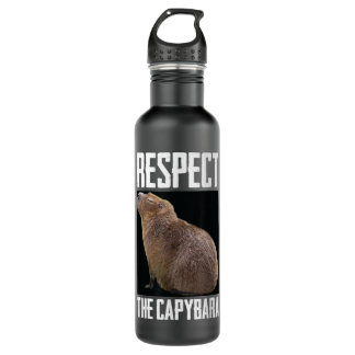Respect The Capybara Funny Rodent Capibara Photo 710 Ml Water Bottle
