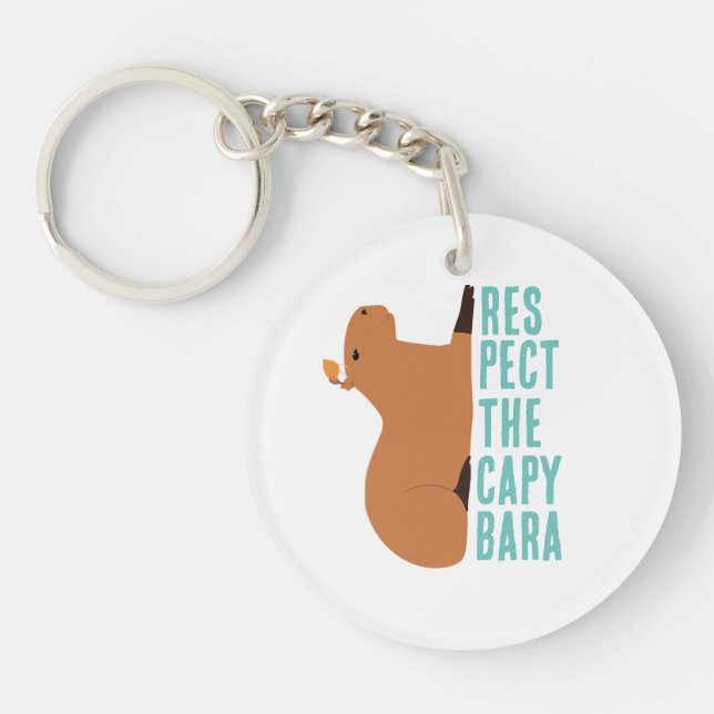 Respect the capybara key ring (Front)