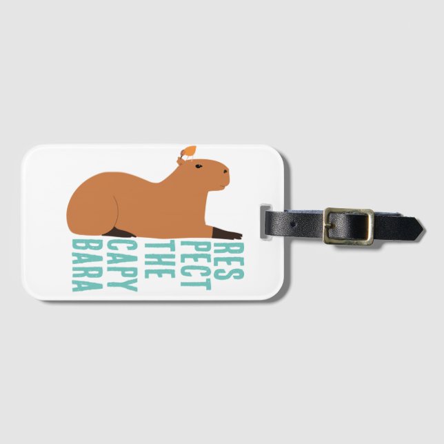 Respect the capybara luggage tag (Front Horizontal)