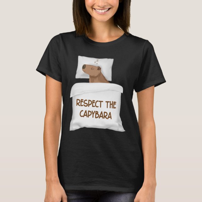 Respect The Capybara Official Sleep Nightgown Slee T-Shirt (Front)