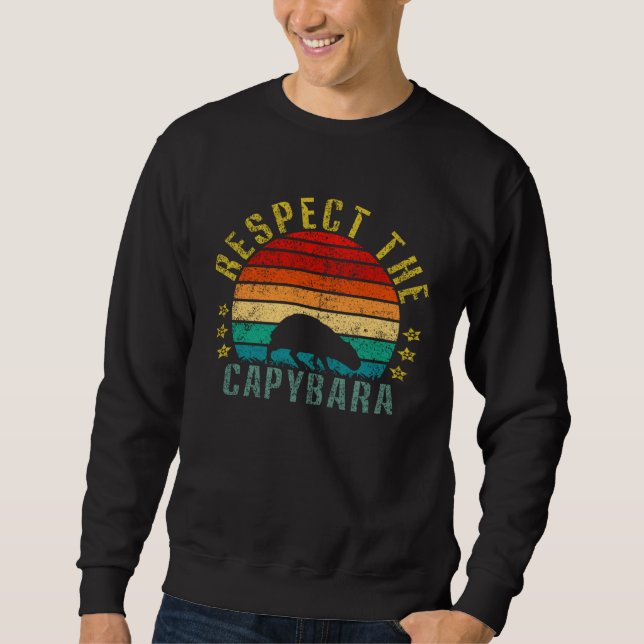 Respect The Capybara  Retro Sweatshirt (Front)