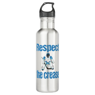 Respect the crease hockey goalie 710 ml water bottle