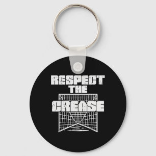 Respect The Crease Lacrosse Funny Lax Goalie Goalk Key Ring