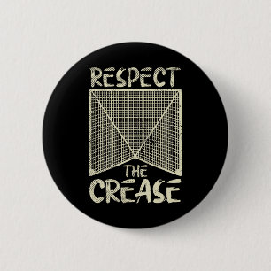 Respect The Crease Lacrosse Lax Goalie Player Gift 6 Cm Round Badge