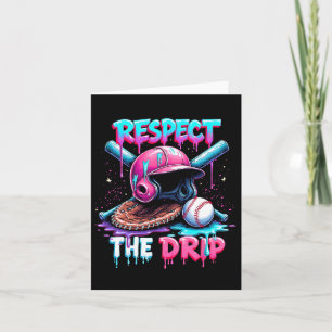 Respect The Drip Baseball Ice Cream Drip Vibes Squ Card