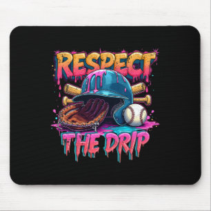 Respect The Drip Baseball Ice Cream Drip Vibes Squ Mouse Pad