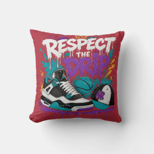 Respect The Drip Basketball Design Cushion
