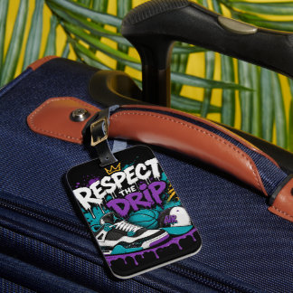 Respect The Drip Basketball Design Luggage Tag
