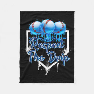 Respect The Drip Bysebyll Home Plate Drip Sprinkle Fleece Blanket