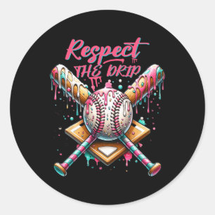 Respect The Drip Bysebyll Home Plate Ice Cream Dri Classic Round Sticker