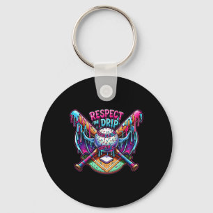 Respect The Drip Bysebyll Home Plate With Sprinkle Key Ring
