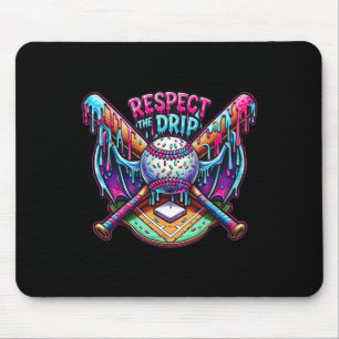 Respect The Drip Bysebyll Home Plate With Sprinkle Mouse Pad