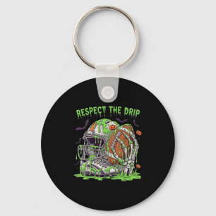 Respect The Drip Football Halloween Skeleton Hand  Key Ring