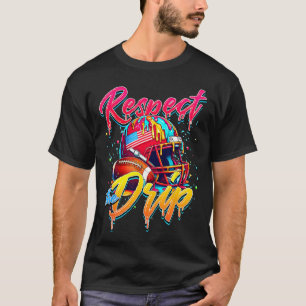Respect The Drip Football Ice Cream Drip With Spri T-Shirt