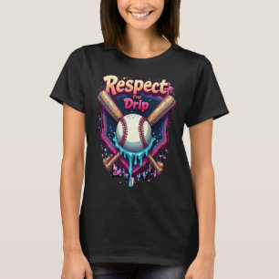 Respect The Drip Funny Baseball Ice Cream Drip T-Shirt