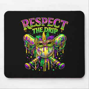 Respect the drip mardi gras baseball ice cream boy mouse pad