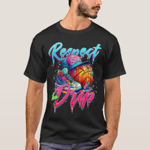 Respect The Drip Sketll Ice Cream Drip With Sprink T-Shirt