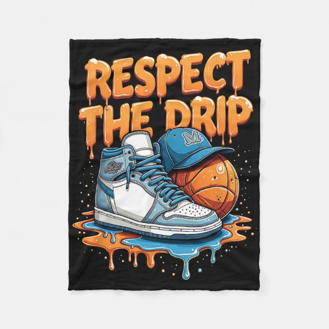Respect The Drip Sneaker Swag Sketll Street Style  Fleece Blanket (Front)