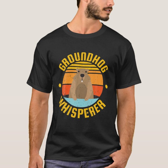 Respect The Groundhog Cute And Funny Groundhogs Da T-Shirt (Front)