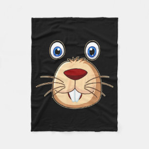 Respect The Groundhog Day Funny Groundhog Face Fleece Blanket