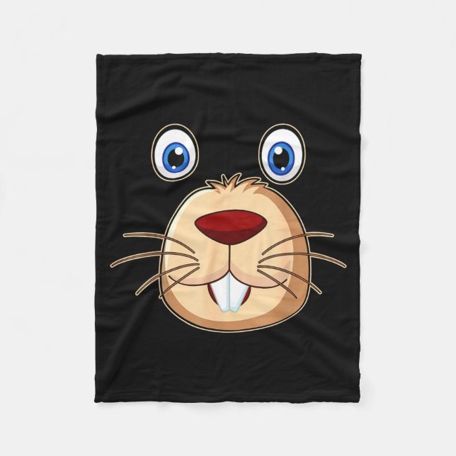 Respect The Groundhog Day Funny Groundhog Face  Fleece Blanket (Front)