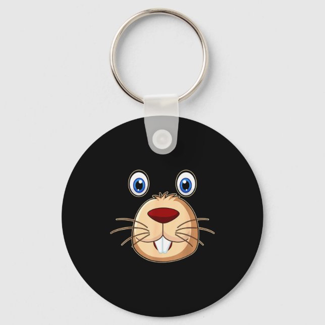 Respect The Groundhog Day Funny Groundhog Face  Key Ring (Front)