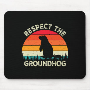 Respect The Groundhog Day Rodents Cute Retro Groun Mouse Pad