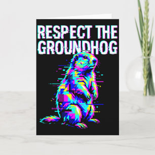 Respect The Groundhog Funny Groundhog Day Retro  Card