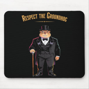Respect The Groundhog Funny Woodchuck And Marmot D Mouse Pad