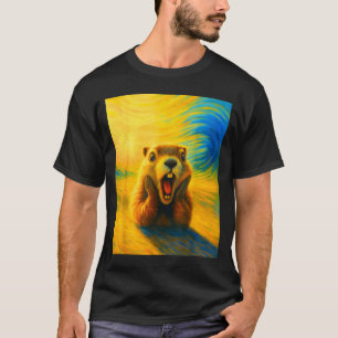 Respect The Groundhog Funny Woodchuck Cute Kids Bo T-Shirt