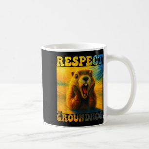 Respect The Groundhog Funny Woodchuck Cute Kids Gi Coffee Mug