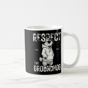 Respect The Groundhog Funny Woodchuck Men Retro Ki Coffee Mug