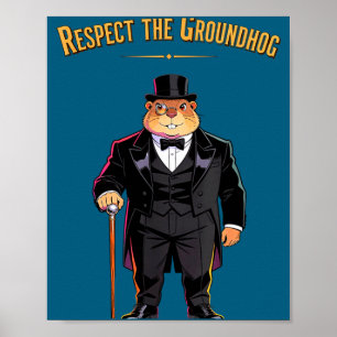 Respect The Groundhog Funny Woohuck And Marmot D Poster