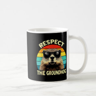 Respect The Groundhog Lover Vintage Animal Ground Coffee Mug