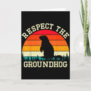 Respect The Groundhog Rodents Cute Vintage Retro G Card