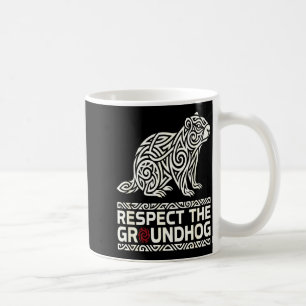 Respect The Groundhog Tribal Groundhog Day Symbol Coffee Mug