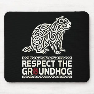 Respect The Groundhog Tribal Groundhog Day Symbol Mouse Pad