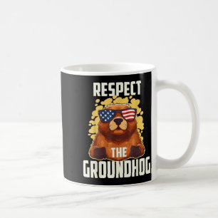 Respect The Groundhog Usa Vintage Flag Happy Groun Coffee Mug