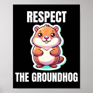 Respect The Groundhog Whisperer Funny Vintage Poster