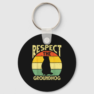 Respect The Groundhog Woodchuck Design Ground Hog  Key Ring