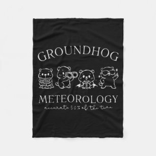 Respect The Groundhogs Funny Woodchuck Women Men B Fleece Blanket