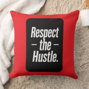 Respect the Hustle Typography Shirt – Motivational Cushion