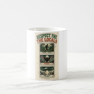Respect the Locals Cryptid Postage Stamps Mug