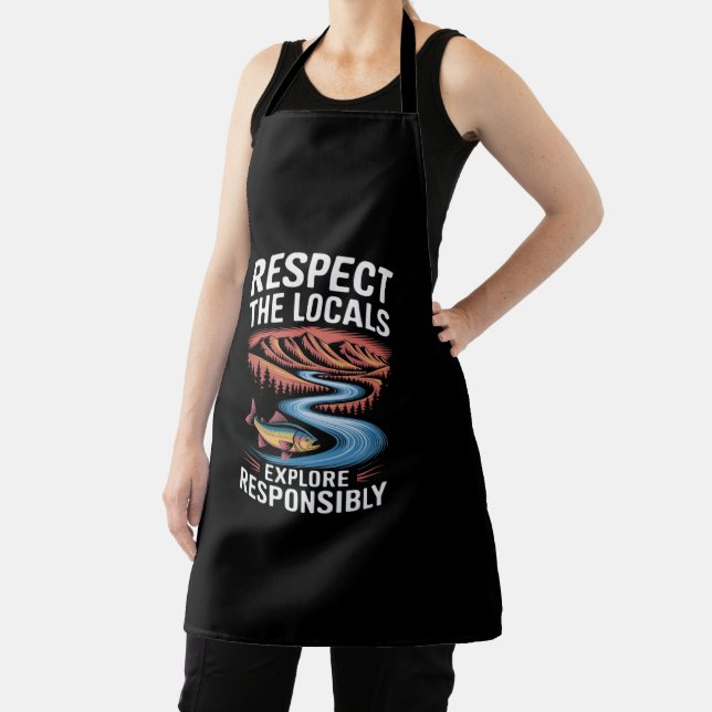 Respect the Locals Fish Ocean Save the Planet  Apron (Insitu)