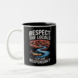 Respect the Locals Fish Ocean Save the Planet Two-Tone Coffee Mug