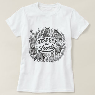 Respect the Locals Forest Wildlife Shirt Vintage