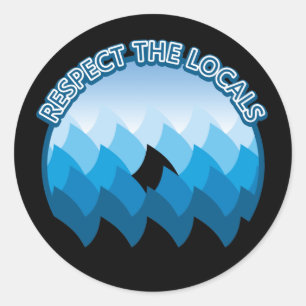 Respect the Locals - Shark Awareness Design Classic Round Sticker
