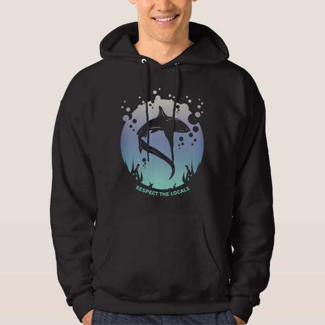 Respect The Locals - Shark Awareness Hoodie (Front)