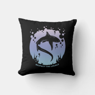 Respect The Locals - Shark Lovers Design Cushion